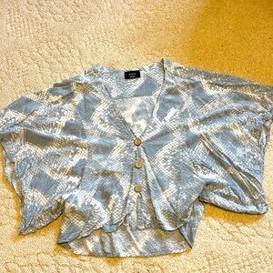 Vici flowy light blue snakeskin (subtle) print. Size medium